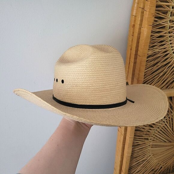 Larry Mahan's Collection Straw Cowboy Hat - Picture 1 of 10
